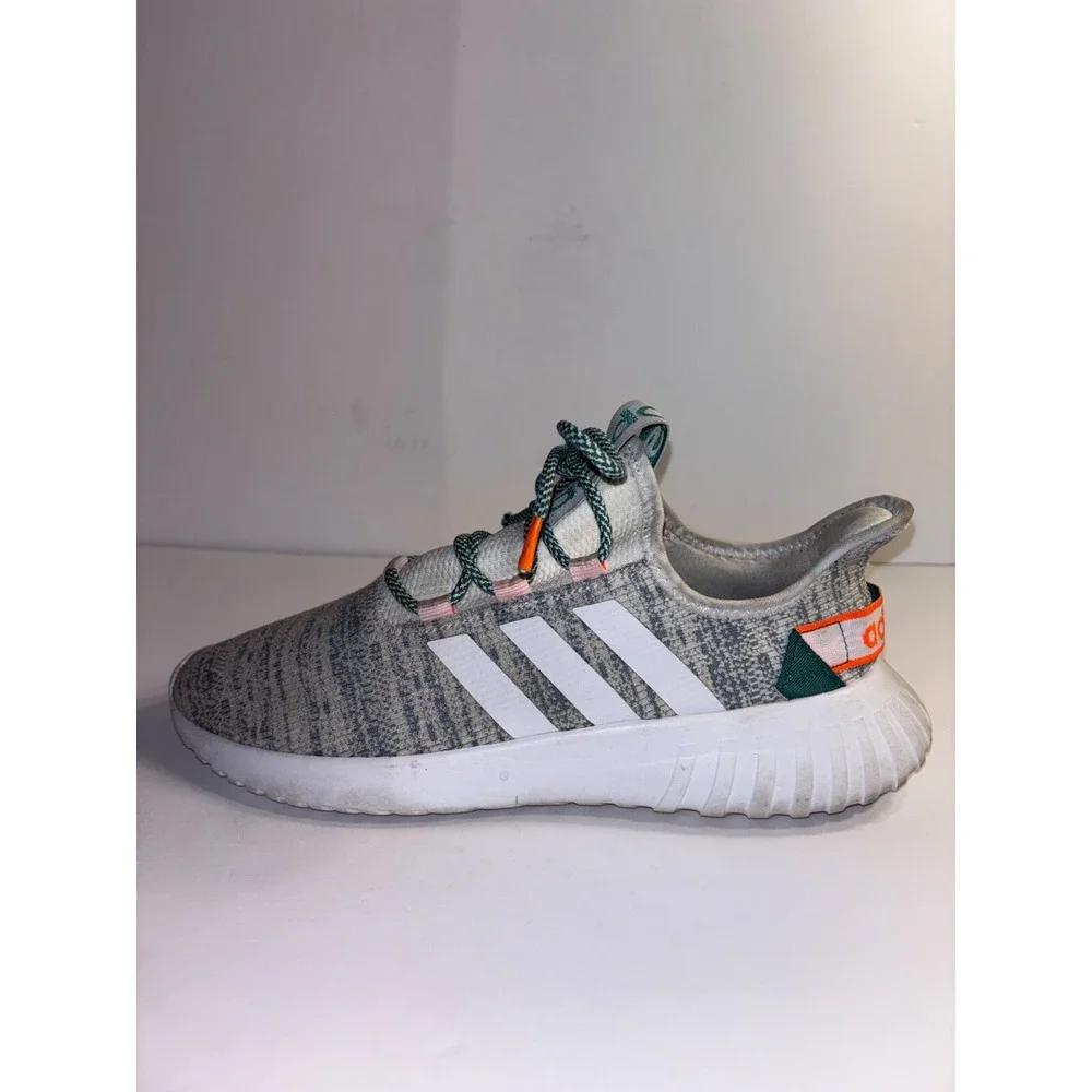 Adidas Kaptir X Running Shoes Womens 10 Gray 3-Stripes Upper Knit Lace Up EG2641